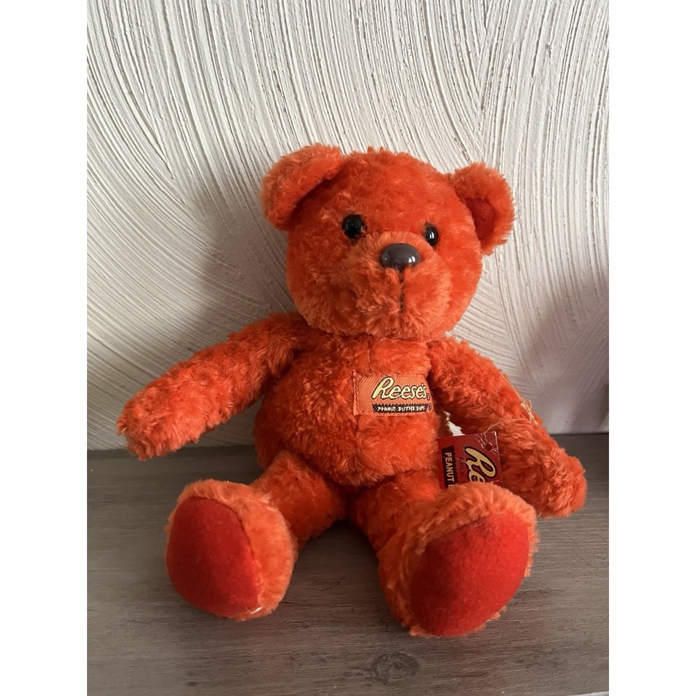 Vintage 9" Plush Reese's Peanut Butter Cup Orange Teddy Bear
